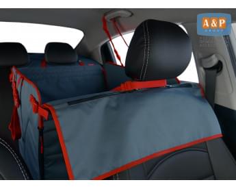 Автогамак Happy Dog Premium (Хэппи Дог Премиум). На половину сиденья. Цвет: маренго с красной окантовкой.