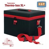 Термосумка "Thermo-box" (Термо-бокс). Размер XL Plus. Цвет: черный с красной окантовкой.