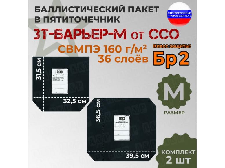 Баллистический пакет для пятиточечника ЗТ-БАРЬЕР-М от ССО. Класс защитной структуры Бр 2.
