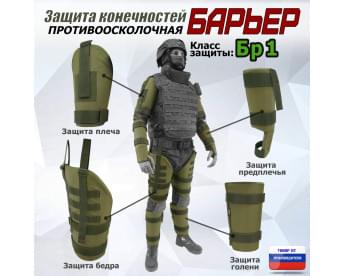 Комплект противоосколочной защиты "Барьер". Класс защиты Бр 1. Цвет: хаки светлый.