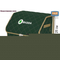 Органайзер-саквояж "Союз Премиум" в багажник Skoda (Шкода), размер M. Цвет: зеленый с бежевой прострочкой Ромб.