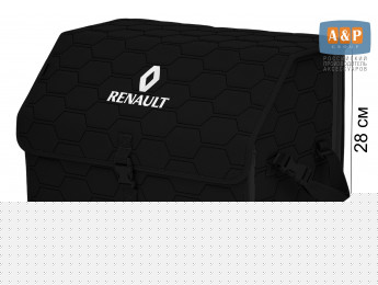 Органайзер-саквояж "Союз" в багажник Renault (Рено), размер L. Цвет: черный с черной прострочкой Соты.