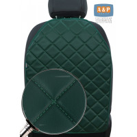 Накидка на спинку сиденья автомобиля. Искусственная кожа. Цвет: зеленый с зеленой прострочкой Ромб.